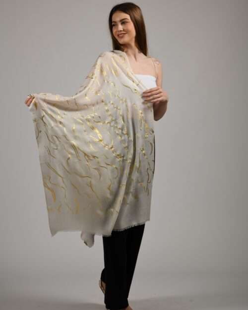 Metallic Brilliance Wrap - Cream
