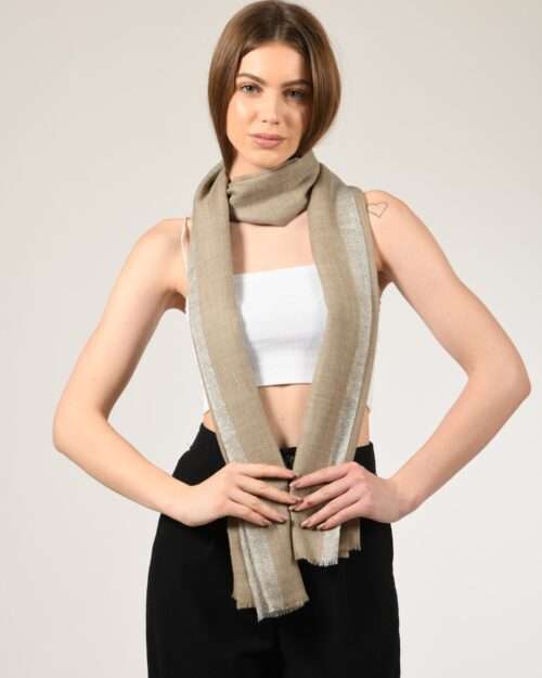 Elegant shimmer Medley Stole - Natural