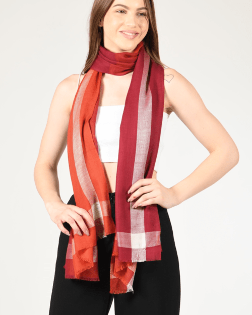 Quadrant Checkered Elegance - Bordeaux Orange